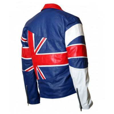 Mens union Jack Flag Biker Jacket #2