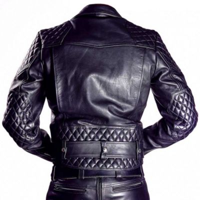 Mens Biker Jacket Black #2