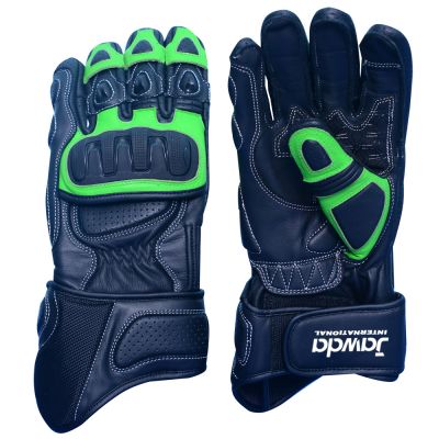 Motorbike Gloves Green Black