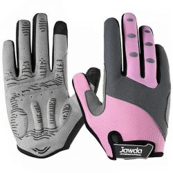 Pink Grey Cycling Gloves