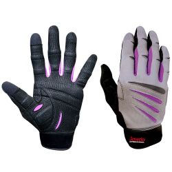 White Purple Cross Fit Gloves