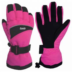 Ski Gloves Pink Black