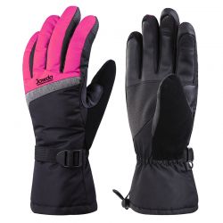 Ski Gloves Black Pink