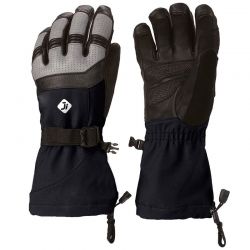 Grey Black Ski Gloves