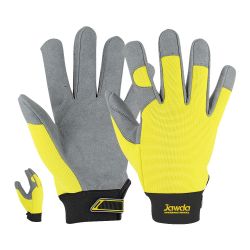 Yellow Working Gloves Velcro Closure