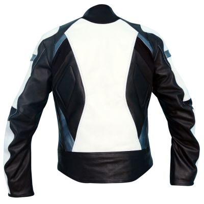 Motorbike Leather Jackets White Black #2