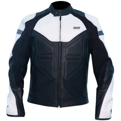 Motorbike Leather Jackets White Black