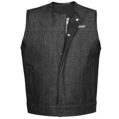 Stonewash Black Denim Motorbike Vest #3