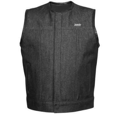 Stonewash Black Denim Motorbike Vest