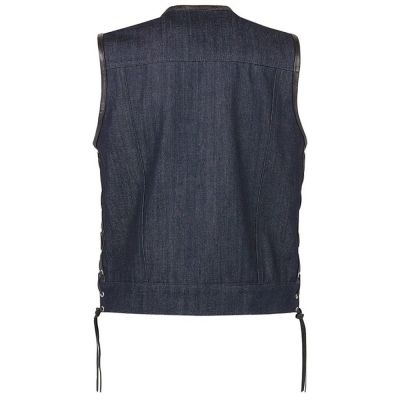 Denim Motorbike Vest Side Laces #2