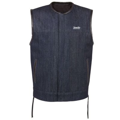 Denim Motorbike Vest Side Laces