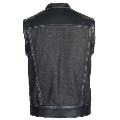 Black Denim Motorbike Vest #2