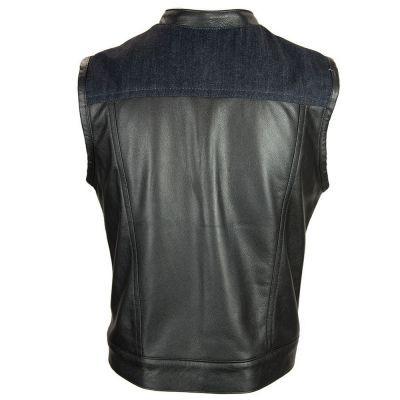 Black Denim Motorbike Vest #2