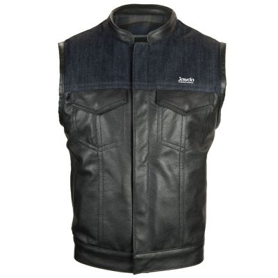 Black Denim Motorbike Vest