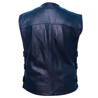 Cowhide Motorbike Vest 2 Pockets #2