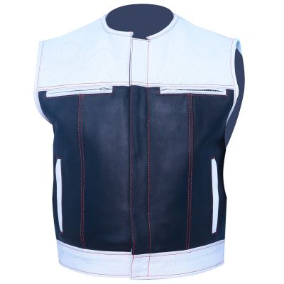 White Black Motorbike Vest