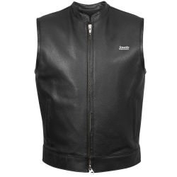 Black Motorbike Leather Vest