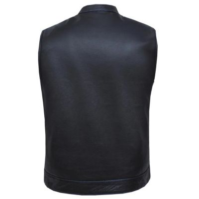 Motorbike Leather Vest Black #2