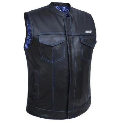 Motorbike Leather Vest Black #3