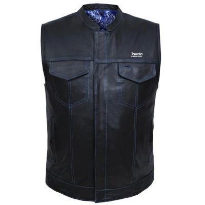 Motorbike Leather Vest Black