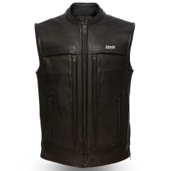 Black Top Grain Motorbike Leather Vest