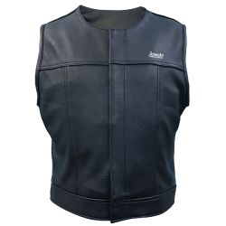 Black Motorbike Leather Vest