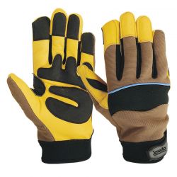 Mechanic Gloves Brown Yellow
